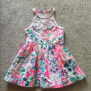 Lilly Pulitzer Pink and Green Halter Sundress